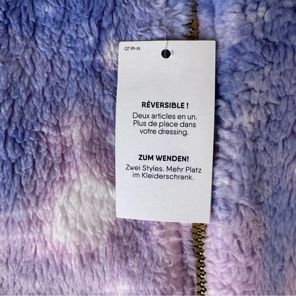 Lands' End Kids purple Reversible Sherpa Fleece Hoodie Full Zip Girls XXL 16/18 - Picture 8 of 9